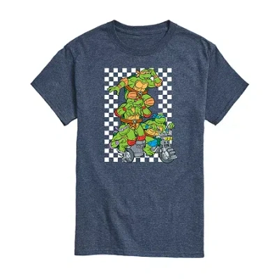Novelty Mens Short Sleeve Teenage Mutant Ninja Turtles Graphic T-shirt In Blue