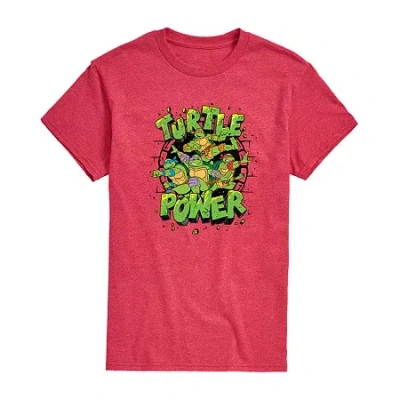 Novelty Mens Short Sleeve Teenage Mutant Ninja Turtles Graphic T-shirt In Red