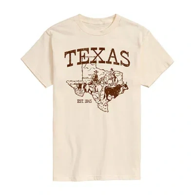 Novelty Mens Short Sleeve Texas Graphic T-shirt In Sand