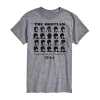 Novelty Mens Short Sleeve The Beatles Graphic T-shirt In Gray