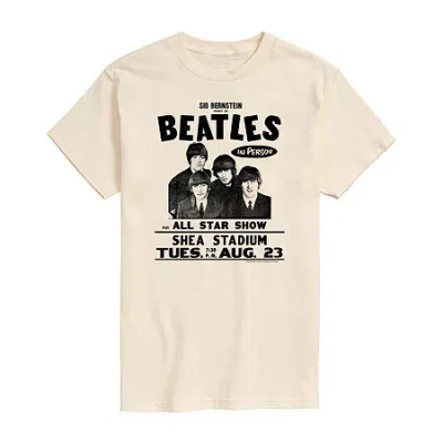 Novelty Mens Short Sleeve The Beatles Graphic T-shirt In Sand