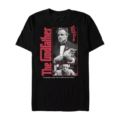 Novelty Mens Short Sleeve The Godfather Graphic T-shirt In Black