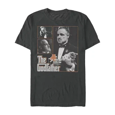 Novelty Mens Short Sleeve The Godfather Graphic T-shirt In Black
