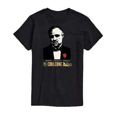 Novelty Mens Short Sleeve The Godfather Graphic T-shirt In Black