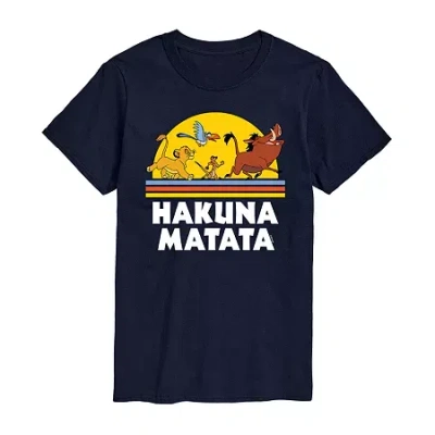 Novelty Mens Short Sleeve The Lion King Hakuna Matata Graphic T-shirt In Blue