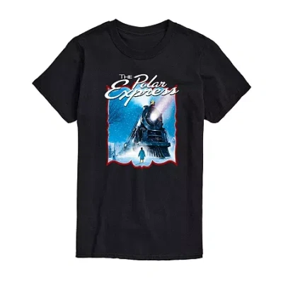 Novelty Mens Short Sleeve The Polar Express Graphic T-shirt In Black