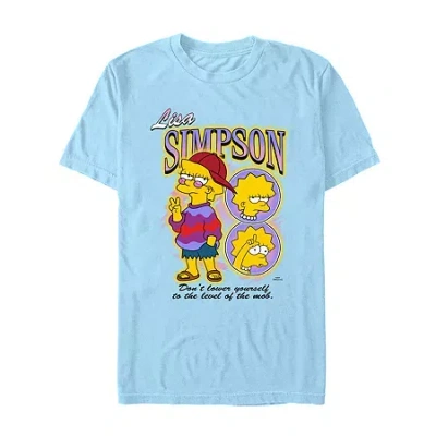 Novelty Mens Short Sleeve The Simpsons Graphic T-shirt In Blue