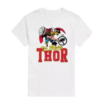 Novelty Mens Short Sleeve Thor Marvel Graphic T-shirt In White