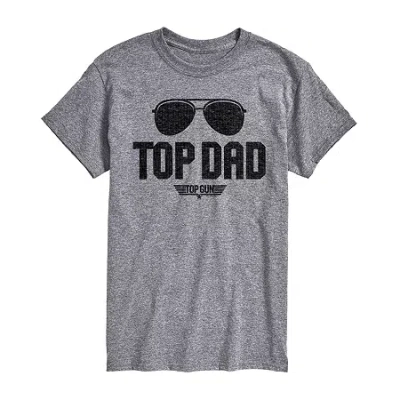 Novelty Mens Short Sleeve Top Dad Graphic T-shirt In Gray