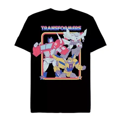 Novelty Mens Short Sleeve Transformers Graphic T-shirt In Black