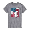 Novelty Mens Short Sleeve Usa Snoopy Graphic T-shirt In Gray