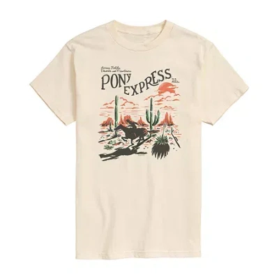 Novelty Mens Short Sleeve Usps Graphic T-shirt In Sand