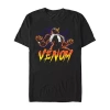 Novelty Mens Short Sleeve Venom Graphic T-shirt In Black