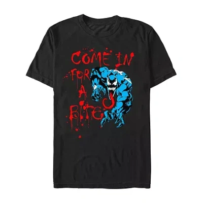 Novelty Mens Short Sleeve Venom Graphic T-shirt In Black