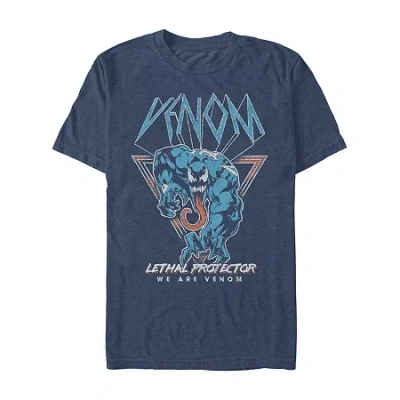 Novelty Mens Short Sleeve Venom Graphic T-shirt In Blue
