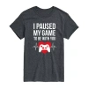 Novelty Mens Short Sleeve Video Game Graphic T-shirt In Gray