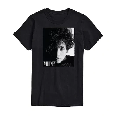 Novelty Mens Short Sleeve Whitney Houston Graphic T-shirt In Black