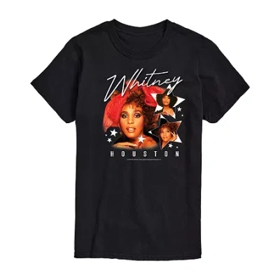 Novelty Mens Short Sleeve Whitney Houston T-shirt In Black