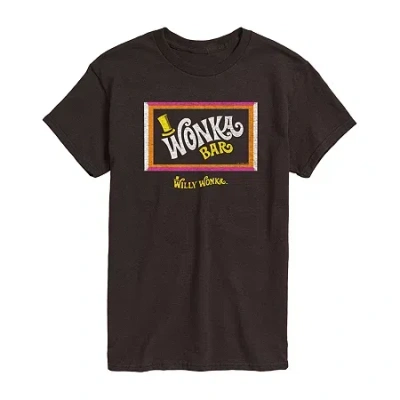 Novelty Mens Short Sleeve Willy Wonka Graphic T-shirt In Brown