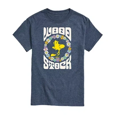 Novelty Mens Short Sleeve Woodstock Graphic T-shirt In Blue