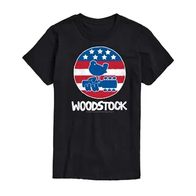 Novelty Mens Short Sleeve Woodstock T-shirt In Black