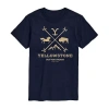 Novelty Mens Short Sleeve Yellowstone Graphic T-shirt In Blue