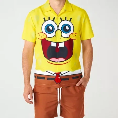 Novelty Mens Spongebob Graphic T-shirt In Yellow