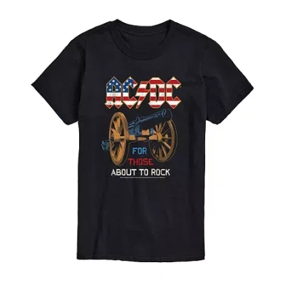 Novelty T-shirts Acdc Mens Crew Neck Short Sleeve Classic Fit Graphic T-shirt In Black