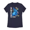 Novelty T-shirts Be Proud Of You Tee Womens Juniors Crew Neck Short Sleeve Regular Fit Lilo & Stitch Graphic T-shirt In Blue