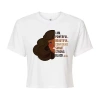 Novelty T-shirts Black History Month I Am Cropped Womens Juniors Crew Neck Short Sleeve Regular Fit Barbie Graphic T- In White
