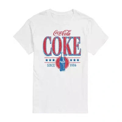 Novelty T-shirts Coca Cola Tee Womens Juniors Crew Neck Short Sleeve Regular Fit Graphic T-shirt In White
