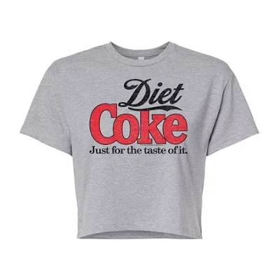Novelty T-shirts Diet Coke Cropped Tee Womens Juniors Crew Neck Short Sleeve Regular Fit Graphic T-shirt In Gray