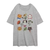 Novelty T-shirts Disney Cats Botanical Tee Womens Juniors Crew Neck Short Sleeve Regular Fit Graphic T-shirt In Gray
