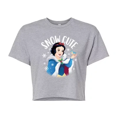 Novelty T-shirts Disney Snow White Snow Cutie Tee Womens Crew Neck Short Sleeve Snow White Graphic T-shirt In Gray