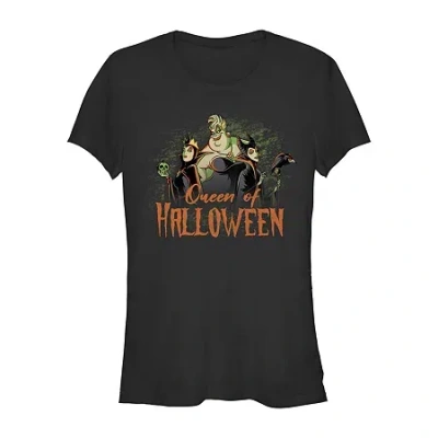 Novelty T-shirts Disney Villians Queens Of Halloween Tee Womens Juniors Crew Neck Short Sleeve Classic Fit Graphic T- In Black