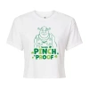 Novelty T-shirts Dreamworks Shrek Pinch Proof Cropped Tee Womens Juniors Crew Neck Short Sleeve Regular Fit Graphic T In White