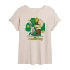 Novelty T-shirts Dreamworks Shrek Prone To Shenanigans And Malarkey Tee Womens Juniors Scoop Neck Short Sleeve Regula In Sand