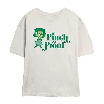Novelty T-shirts Envy Pinch Proof Tee Womens Juniors Crew Neck Short Sleeve Regular Fit Inside Out Graphic T-shirt In Sand