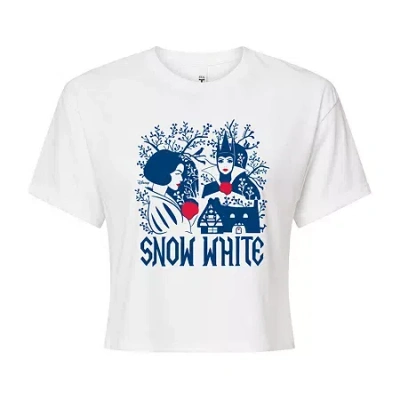 Novelty T-shirts Evil Queen Cropped Tee Womens Juniors Crew Neck Short Sleeve Regular Fit Snow White Graphic T-shirt