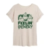 Novelty T-shirts Feelin Grinchy Womens Juniors Crew Neck Short Sleeve Regular Fit Dr. Seuss Graphic T-shirt In Neutral