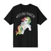 Novelty T-shirts Feeling Magical Tee Womens Juniors Crew Neck Short Sleeve Loose Fit My Little Pony Nickelodeon Graph In Black