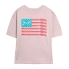 Novelty T-shirts Fender Flag Tee Womens Juniors Crew Neck Short Sleeve Regular Fit Graphic T-shirt In Pink