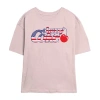 Novelty T-shirts Flag Cherry Coke Tee Womens Juniors Crew Neck Short Sleeve Regular Fit Graphic T-shirt In Pink