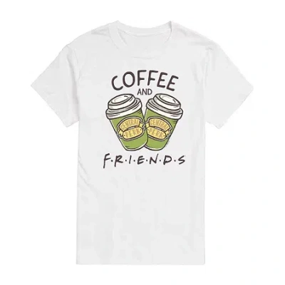 Novelty T-shirts Friends Coffee Tee Womens Juniors Crew Neck Short Sleeve Regular Fit Friends Graphic T-shirt In White