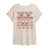 Novelty T-shirts Friends Merry Christmas Eve Eve Tee Womens Crew Neck Short Sleeve Friends Graphic T-shirt In Gray