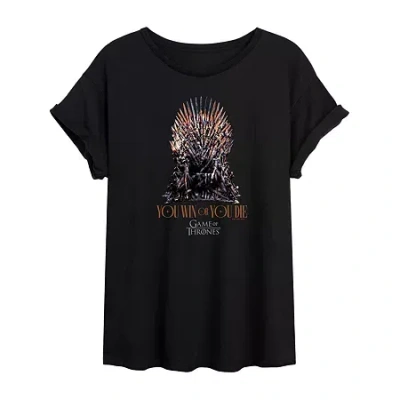 Novelty T-shirts Game Of Thrones You Live Or You Die Tee Womens Juniors Crew Neck Short Sleeve Oversized Graphic T-sh In Black