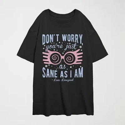 Novelty T-shirts Harry Potter Luna Lovegood Tee Womens Juniors Crew Neck Short Sleeve Harry Potter Graphic T-shirt In Black