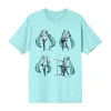 Novelty T-shirts Hatsune Miku Band Boyfriend Tee Womens Juniors Crew Neck Short Sleeve Loose Fit Graphic T-shirt In Blue