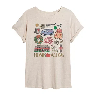 Novelty T-shirts Home Alone Icon Tee Womens Crew Neck Short Sleeve Graphic T-shirt In Sand