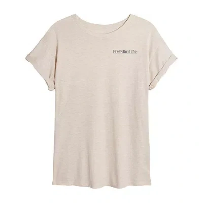Novelty T-shirts Home Alone Plan Tee Womens Crew Neck Short Sleeve Graphic T-shirt In Sand